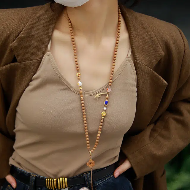 游思集 清欢不渡 挂件挂脖 木作 手机绳 男女同款情侣款 檀木