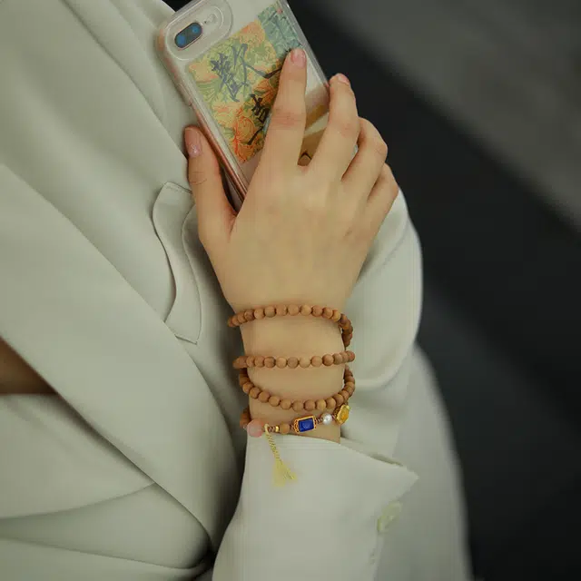 游思集 清欢不渡 挂件挂脖 木作 手机绳 男女同款情侣款 檀木