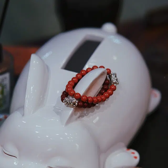 北隐 国风新中式招财醒狮  小众轻奢转运串珠 再造辰砂朱砂 玉石手串 男女同款情侣款