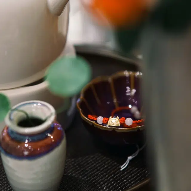 北隐 国风新中式招财饺子龙  手工编织 小众轻奢 琉璃 玉石手链 男女同款情侣款