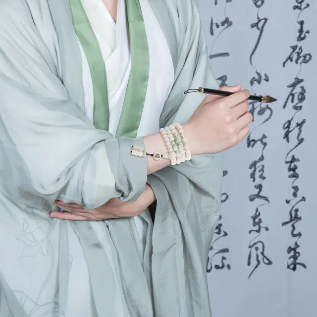 北隐 平安喜乐 新中式禅意多宝文玩 民族风苏雅古风复古小众高级多圈叠带 白玉菩提 手串 男女同款情侣款