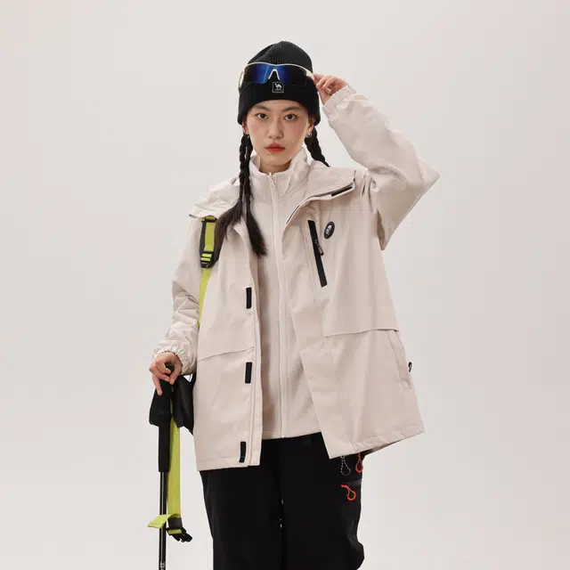 熊猫  户外纯色骑行登山三合一  防水防风耐磨保暖冲锋衣 男女同款