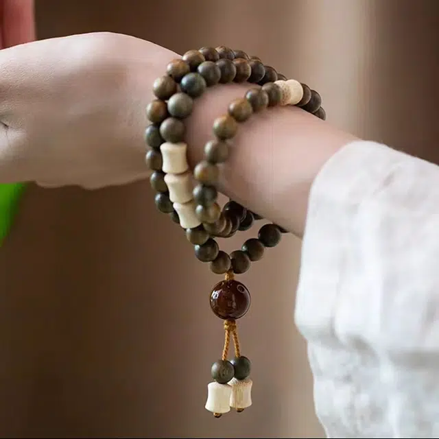 【金榜题名】 古木匠 时来运转静心节节高升文玩手持念珠盘玩好运连连高级感百搭诸事顺利八方来财#好运 绿檀 手串 男女同款情侣款