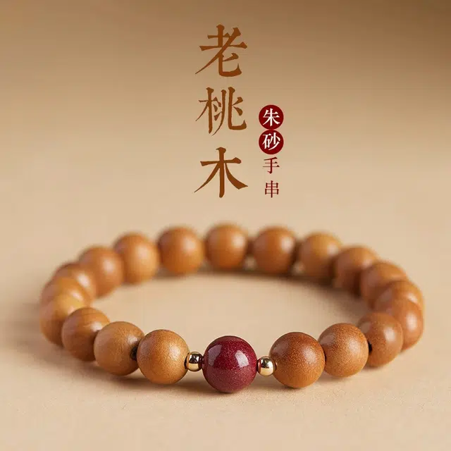 古木匠 诸事顺利时来运转禅意静心手链木质文玩盘玩佛珠手把件 好运礼盒转运礼#好运 桃木 手串 男女同款情侣款