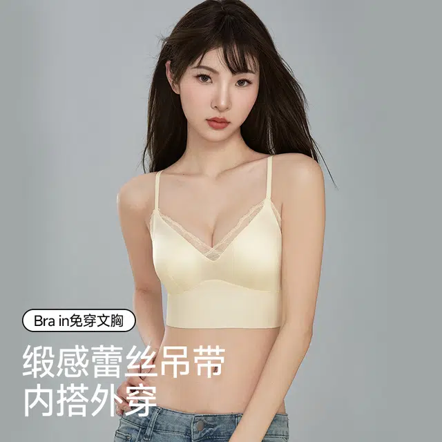 二三二三 法式超薄无痕隐形性感蕾丝内衣聚拢防下垂收副乳柔软亲肤舒适透气美背文胸 女款