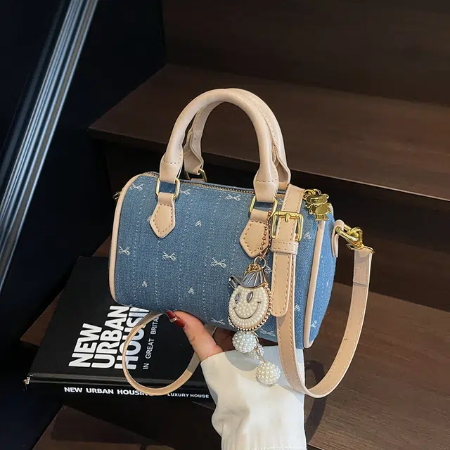 轩玺 高级感小众简约时尚甜美百搭通勤 牛津布 手提包 女款 蓝色
