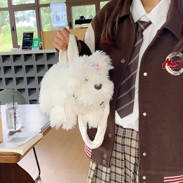 轩玺 可爱毛茸茸出游通勤时尚 毛绒 单肩手提包 常规 女款 白色