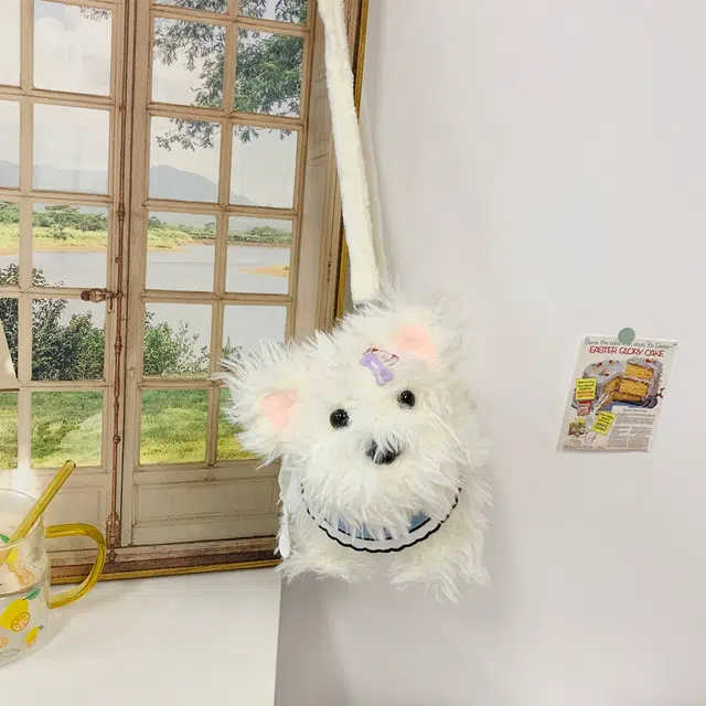 轩玺 可爱毛茸茸出游通勤时尚 毛绒 单肩手提包 常规 女款 白色