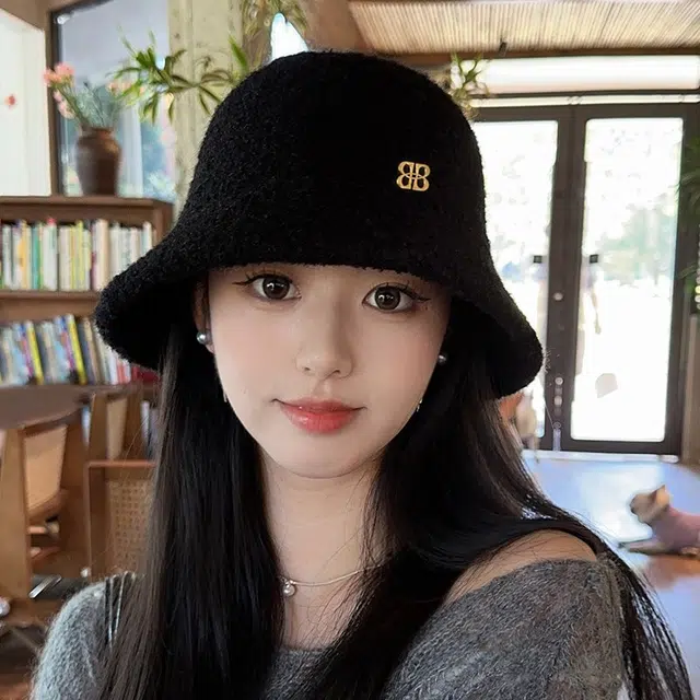 朵澜 韩版 保暖显脸小盆 大头围时尚毛绒 聚酯纤维 渔夫帽 女款