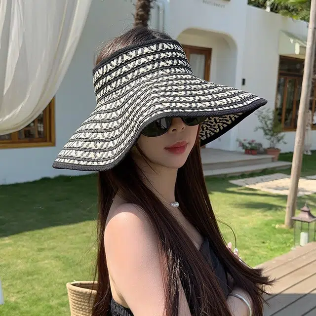 户外大檐可折叠 朵澜 出游空顶优雅 棉麻 防晒帽 女款