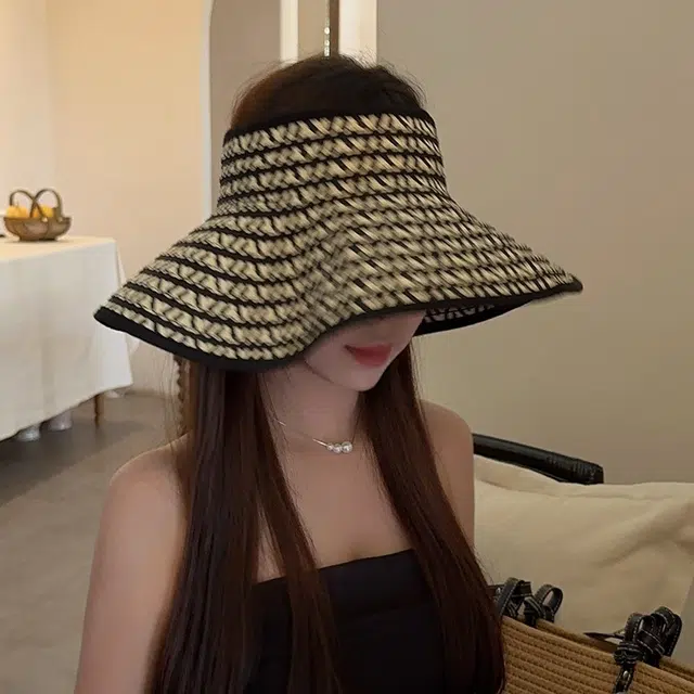 户外大檐可折叠 朵澜 出游空顶优雅 棉麻 防晒帽 女款