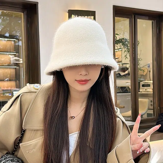 朵澜 保暖绒休闲百搭显脸小 兔毛混纺 渔夫帽 女款