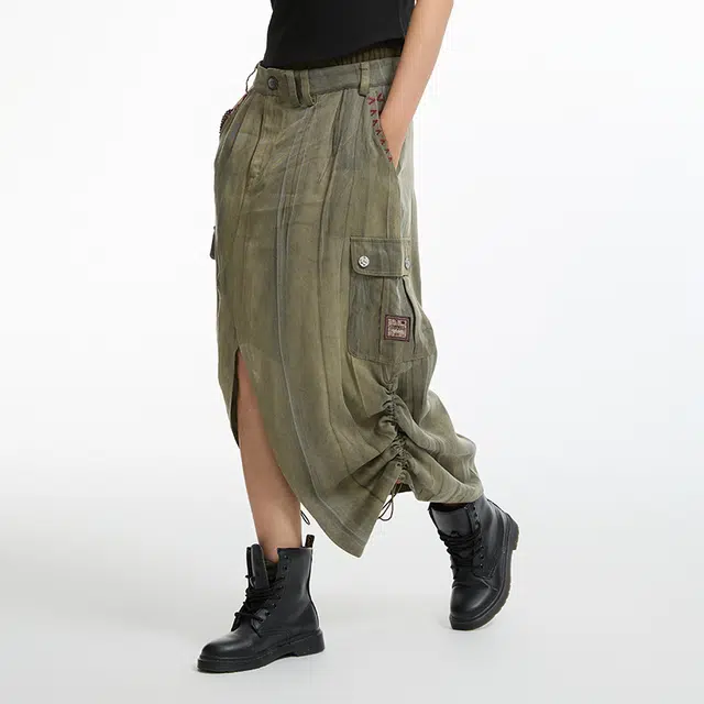 鬼洗 石器时代系列 中腰合身百搭简约大口袋制服 女款 灰绿