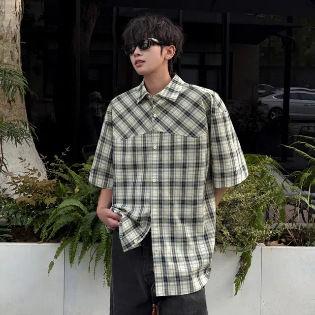 松岚 美式复古潮牌经典条纹基础款宽松百搭轻薄透气松弛感日常通勤运动休闲吸湿排汗抗皱易打理凉感单排扣翻领短袖衬衫 男女同款