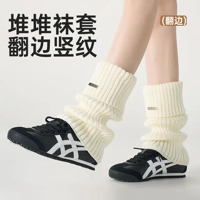 浪莎 袜套女堆堆袜秋冬袜子女休闲时尚粗针针织保暖雪地靴小腿中筒袜 女款