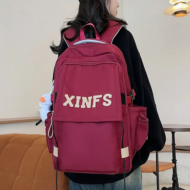 彤彤兔 韩系时尚百搭学生 尼龙 书包背包双肩包 男女同款情侣款 多色