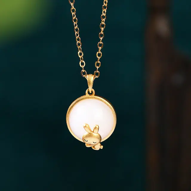 彤彤兔 新中式国风可爱萌兔复古 铜 项链 女款