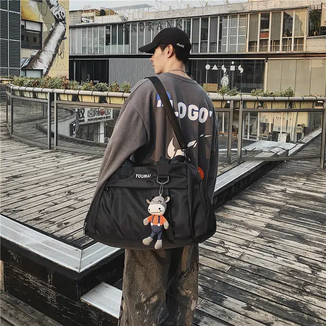 德力熊 轻便短途出差 尼龙 旅行包 男女同款情侣款 黑色/红色/粉色/灰色