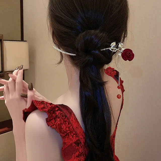 彤彤兔 气质玫瑰盘发 发簪 女款
