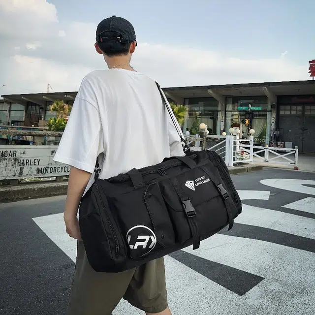 彤彤兔 大容量百搭行李袋收纳袋手提 尼龙 旅行包 男女同款情侣款 灰色/黑色/果绿色