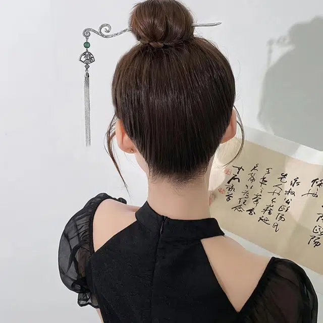 彤彤兔 中式银色流苏 简约轻奢高级感 发簪 女款