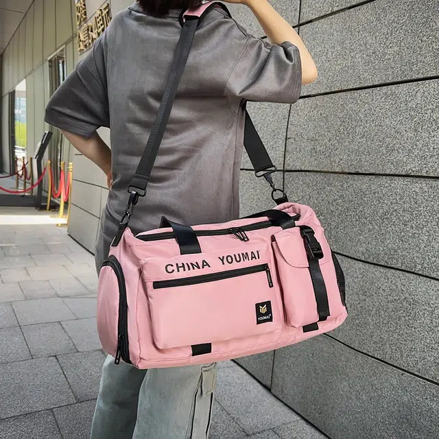 德力熊 大容量短途出差行李包 尼龙 单肩旅行包 男女同款情侣款 多色