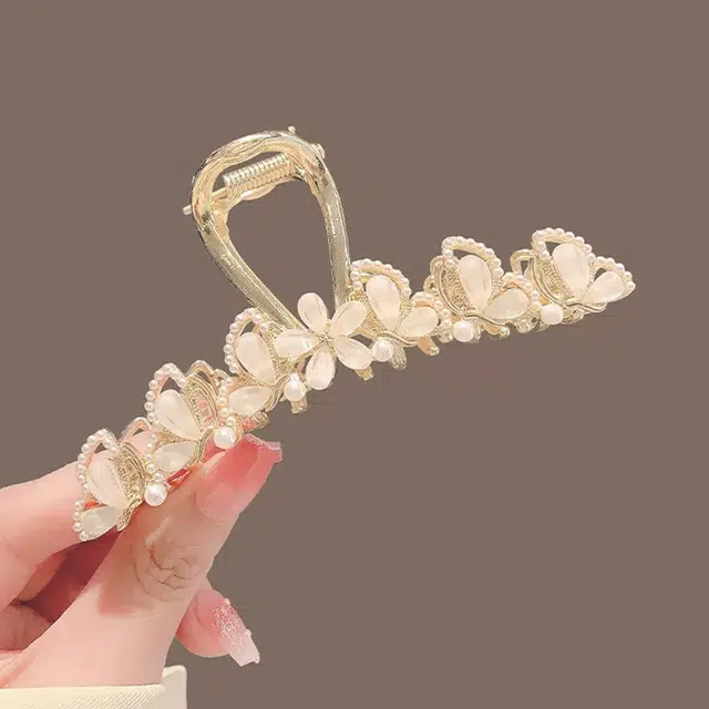 彤彤兔 高级感花朵大号后脑勺鲨鱼夹 发夹 女款