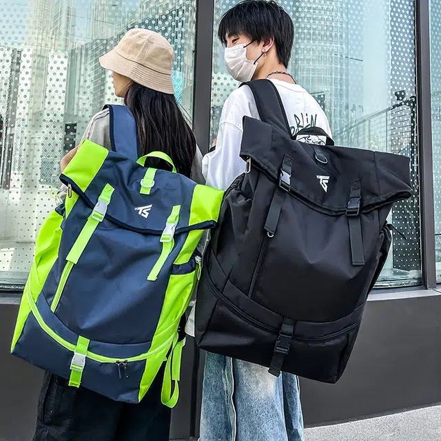 德力熊 大容量时尚旅行 牛津布 双肩包 常规 男女同款情侣款 黑色/灰色/蓝绿色