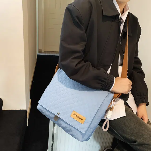德力熊 尼龙 男女同款情侣款 潮牌新款韩系工装风背包学生休闲单肩包 多色