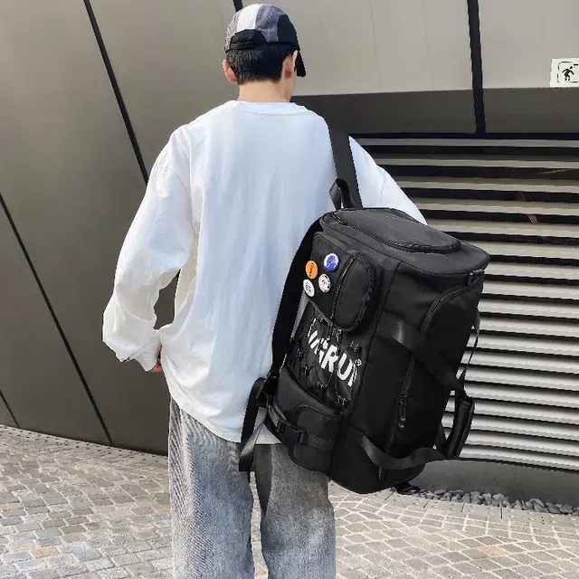 彤彤兔 休闲简约日常短途旅游时尚百搭 尼龙 旅行包 中号 男女同款情侣款 灰色/黑色/绿色