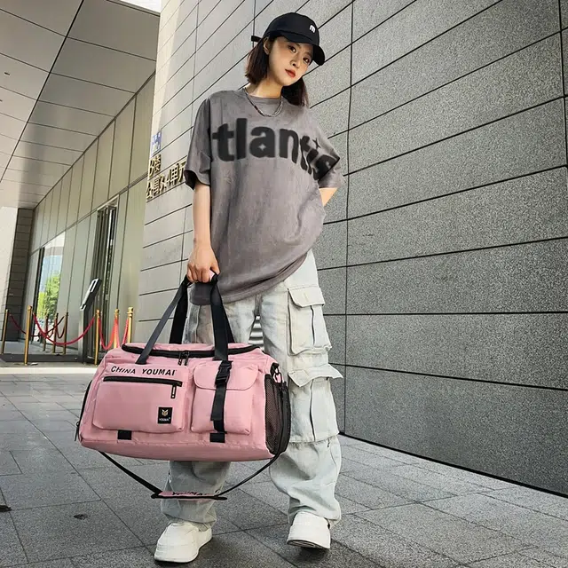 德力熊 大容量短途出差行李包 尼龙 单肩旅行包 男女同款情侣款 多色