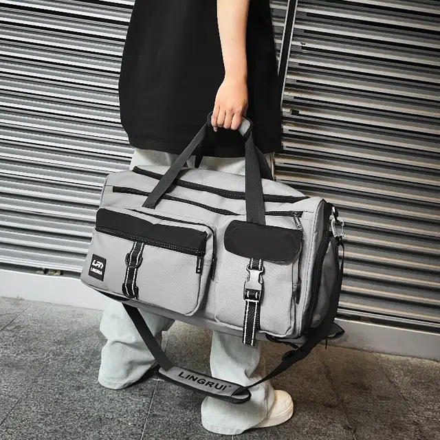 彤彤兔 多功能干湿分离短途出差 尼龙 旅行包 男女同款情侣款 黑色/军绿色/果绿色/灰色