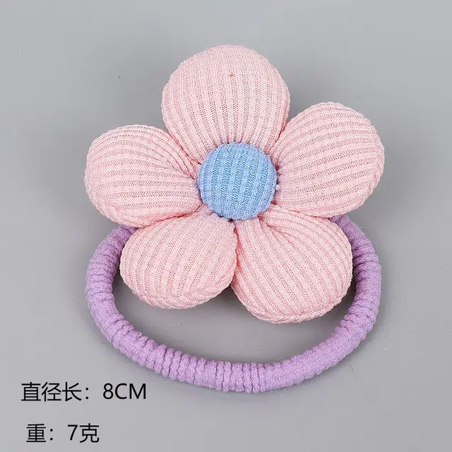 彤彤兔 填充棉可爱小花朵丸子头马尾皮筋不伤发少女高弹力 布料 发绳 女款