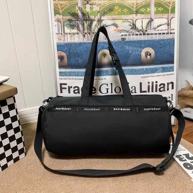 德力熊 短途出差大容量收纳行李 牛津布 旅行包 男女同款情侣款 黑色/卡其色/白色