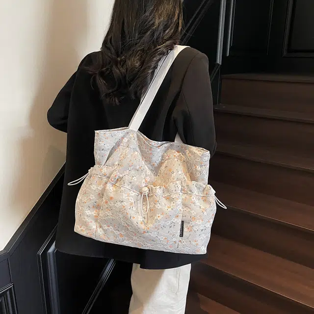 德力熊 碎花通勤上课 尼龙 托特包单肩包 女款 多色