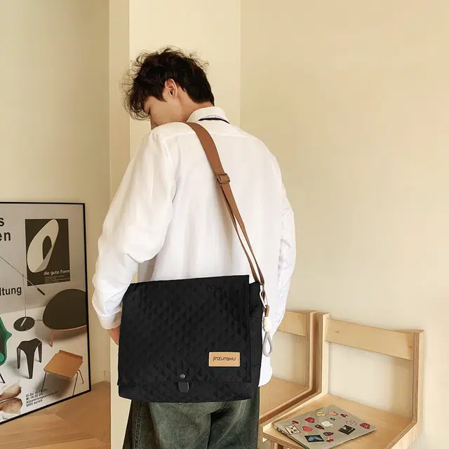 德力熊 尼龙 男女同款情侣款 潮牌新款韩系工装风背包学生休闲单肩包 多色
