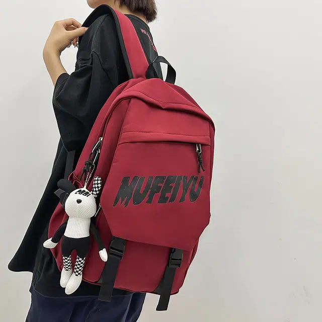 德力熊 减负护脊 潮流高颜值 尼龙布 双肩包 常规 男女同款情侣款 黑/红/白/灰