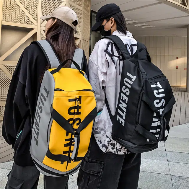 德力熊 旅行运动休闲 牛津布 书包背包双肩包 常规 男女同款情侣款 黑色/黄色/绿色/红色