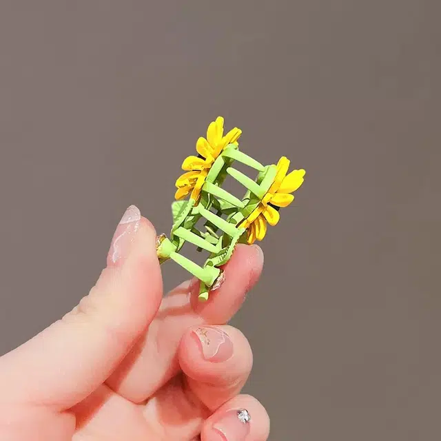 彤彤兔 可爱向日葵鲨鱼夹后脑勺夏季高级感小抓夹发饰 发夹 女款