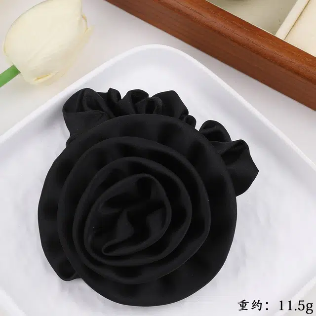 彤彤兔 超仙缎面玫瑰花扎发皮筋高弹力不伤发耐用发绳低马尾百搭发饰头绳 布艺 发圈 女款
