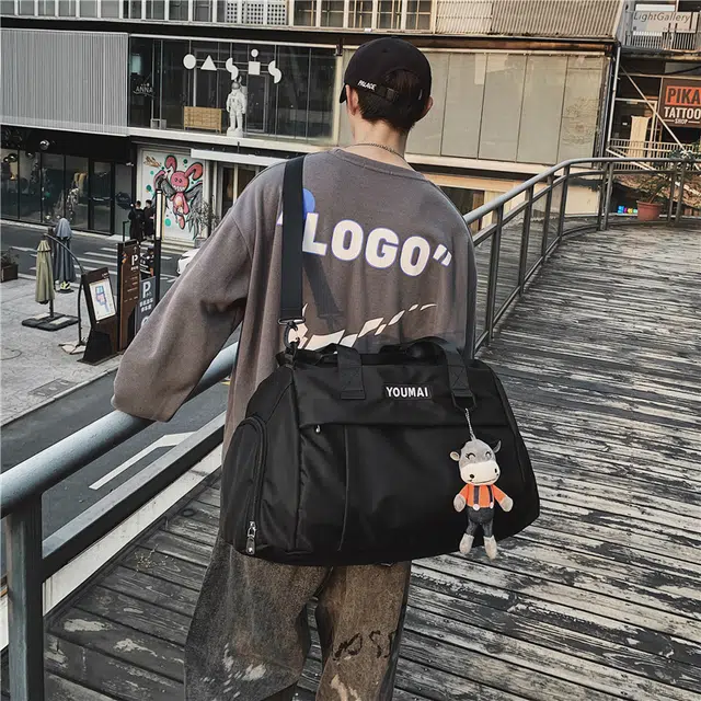 德力熊 轻便短途出差 尼龙 旅行包 男女同款情侣款 黑色/红色/粉色/灰色