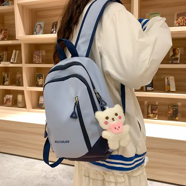 德力熊尼龙男女通用多色书包双肩包新款学生简约百搭轻便旅行背包 多色 尼龙 男女通用