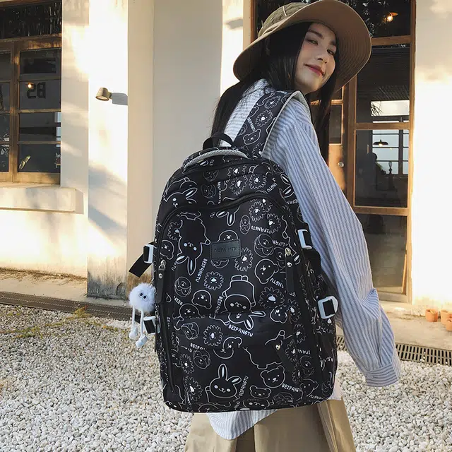 彤彤兔 多巴胺出游背包可爱卡通印花 尼龙 双肩包 女款 多色