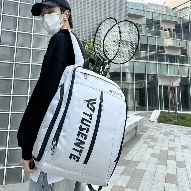 德力熊 潮牌独立鞋仓大容量多层收纳轻便 牛津布 书包背包双肩包 大号 男女同款情侣款 浅灰/深灰/黑色/红色