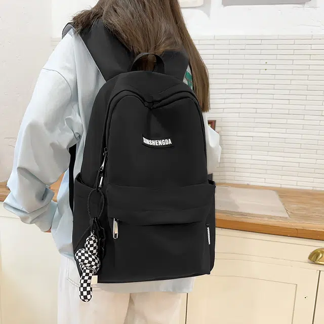 彤彤兔 休闲简约 尼龙 双肩包 常规 女款 黑色/白色/红色/卡其色/蓝色