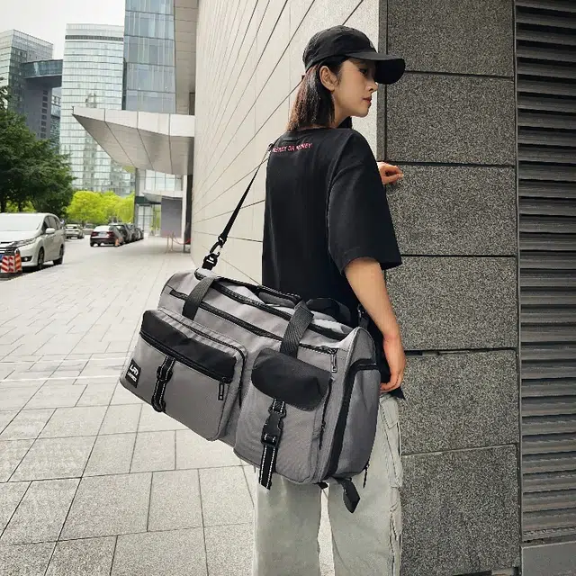 彤彤兔 多功能干湿分离短途出差 尼龙 旅行包 男女同款情侣款 黑色/军绿色/果绿色/灰色