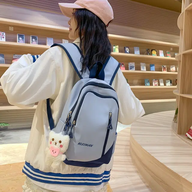 德力熊尼龙男女通用多色书包双肩包新款学生简约百搭轻便旅行背包 多色 尼龙 男女通用