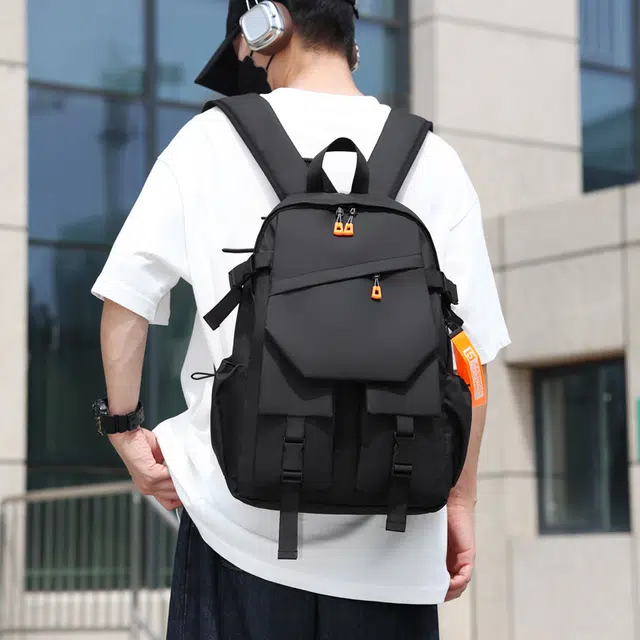 彤彤兔 潮流时尚百搭 牛津布 双肩包 男款 黑色/灰色