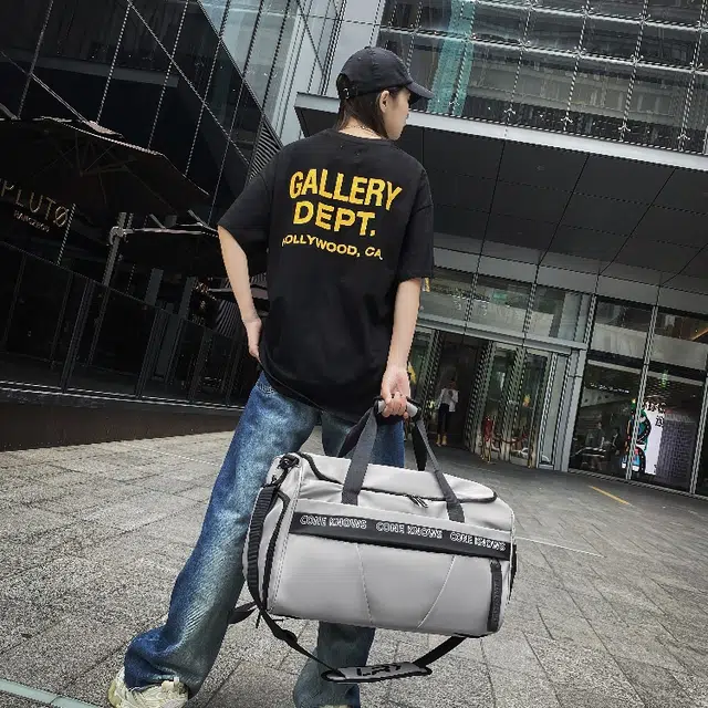 彤彤兔 大容量休闲简约百搭 尼龙 旅行包 男女同款情侣款 灰色/黑色/果绿色/粉色