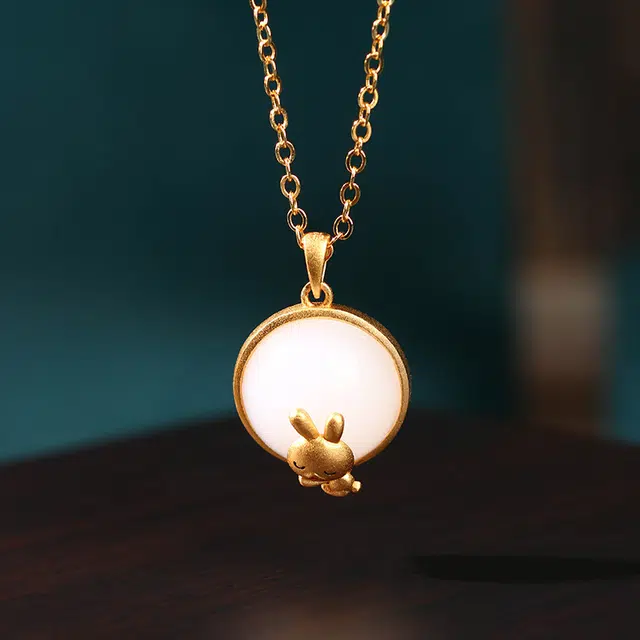 彤彤兔 新中式国风可爱萌兔复古 铜 项链 女款